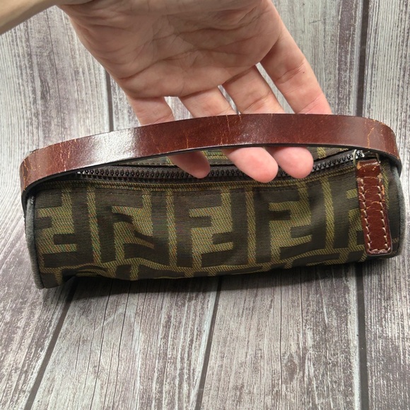 FENDI Zucca Vintage Mini Baguette Barrel Bag Top Handle Handbag RARE - Picture 9 of 16